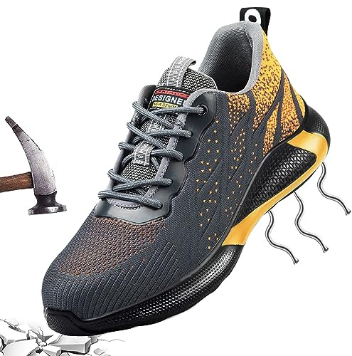 Scarpe Antinfortunistica Uomo Donna 45 Sneakers Sicurezza Estive con Punta Acciaio Shoes da Cantiere Antiscivolo Kevlar Protettive Estive Blu 226