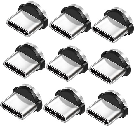 HOMSFOU 9 Stück Ladekabel Magnetkopf Magnetisches Ladekabel Magnetisches Ladegerät USB C Magnetischer Adapter USB-Ladegeräte Mini-Magnetadapter Magnetischer