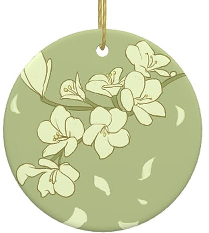 Personalisierte Keramik Weihnachten Hängende Ornament - Runde Form, Ideal für Festliche Dekorationen Cartoon Begonie