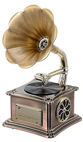 Tocadiscos Gramófono Retro, Gramófono Clásico Retro Vintage Forma De Fonógrafo Altavoz Estéreo Sistema De Sonido Caja De Música USB