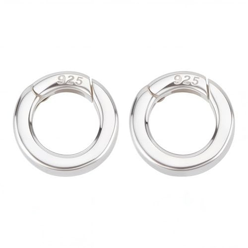 SUNNYCLUE Klein 10mm 925 Sterling Silber Halskette Ring Clip Feder Tor Ringe Feder O Ring Verschlüsse Armband Halskette Verkürzer Verschluss Karabiner Schnapp Clip Für Schmuckherstellung