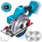 Bürstenlose Mini Kreissäge, Akku Handkreissäge für Makita 18 V Li-Ion Akku mit 2 Sägeblättern, 12000 RPM, Motor aus Reinem Kupfer Ideal für schneiden Holz (ohne Akku)