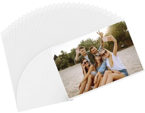 QWORK® 30 pezzi cornice portafoto magnetica, bianche, 10 x 15 cm, porta foto magnetica, ideali per lavagna, espositore per frigorifero