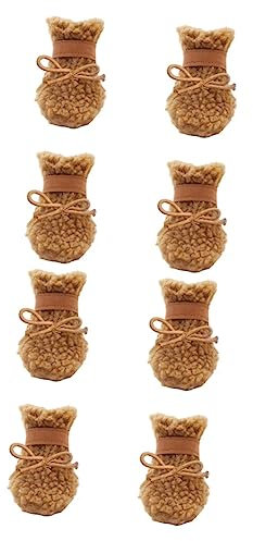 YARNOW 8 STK Hundeschuhe Schneestiefel Hundestiefel & Pfotenschützer Hund Schneeschuh Anti-rutsch-Schuhe Für Hunde Pfotenschutz Für Hunde Schneeschuhe Für Kleine Hunde Leder Brown
