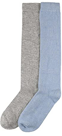 SeriouslySillySocks Lot de 2 paires de bottes montantes en cachemire et laine mérinos mélangée pour femme Taille M 36-40 Bleu gris thermique très chaud, Bleu doux, gris doux, 3-7