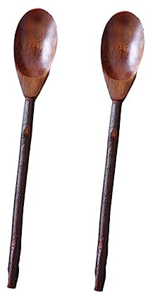Cabilock Einzigartiges 2-teiliges Kaffeelöffel-set Dessertlöffel Aus Holz Natürlicher Zweiggriff Honiglöffel Für Den Japanischen Stil