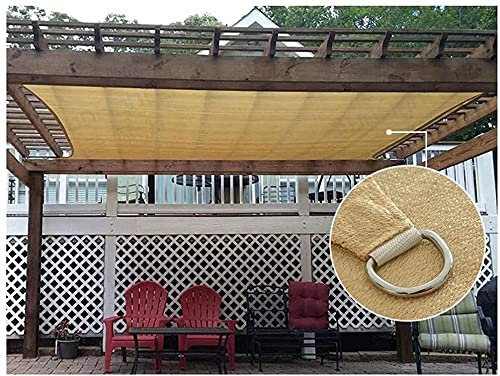 Sonnensegel, Pergola, rechteckig, 3 x 4 m, 185 g/m², atmungsaktiver Polyethylen, UV-Schattenspender mit Edelstahlring, wärmeisolierter Sonnenschutz für den Außenbereich, Terrasse, Beige, 3 x 4 m