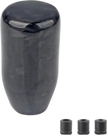 Schalthebel Hebel Für JDM Style Universal Oval/Sphere Carbon Fiber Manual Gear Shift Knob Mit 3 Adaptern Für Die Meisten Autodekorationen(Wgz-70mm)