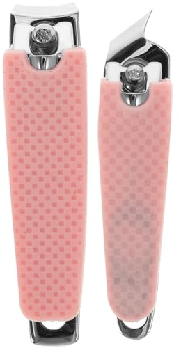 NOLITOY 2pezzi Tronchesi Per Unghie Al Carbonio Copertura Silicone Per Manicure e Pedicure Design Antiscivolo Per Unghie Spesse e Incarnite