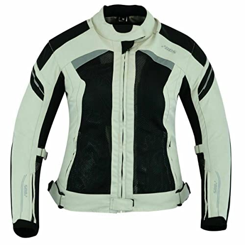 BOSmoto Textil Motorradjacke Damen – Sommerjacke mit Belüftung und Protektoren, Grau,Damen Motorrad Textil Jacke,Damen Motorrad Sommer Jacke Neu