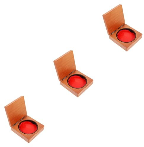VILLCASE 3Pcs Box Siegelkasten aus Holz Stempelhalter Stempelkissen selber Machen Holzstempelbox Aufbewahrungsbox für Stempel Kalligraphie-Stempelkissen-Organizer Vorratsbehälter versiegeln