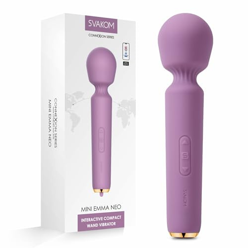 SVAKOM MINI EMMA NEO Vibrator Vibration für frauen - Leise Starke Massagegerät - Sexspielzeug mit 6 Vibration 10 Intensitäten - Massagestab Dildo für Klitoris G Punkt, Vibratorensets mit APP Kontrolle