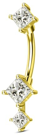 Agrewd Minimalist Rook Eyebrow Piercing Jewellery Gold 16G Belly Button Bar Stainless Steel 8mm Curved Barbell