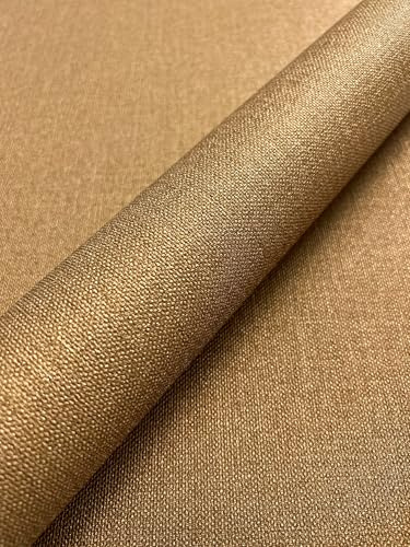 Newroom Papier Peint Intissé Or Effet Lin - Papier Peint Uni Glamour Brillant avec Texture Textile pour Salon Chambre