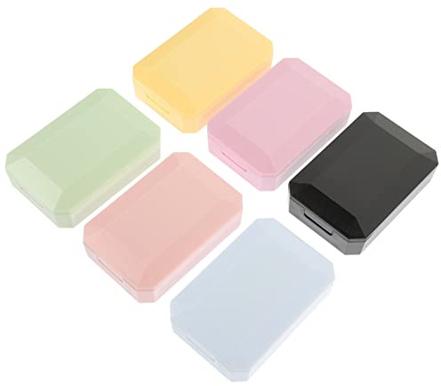 Gogogmee 6sets Travel Kit Mirror Box Case Holder for Halloween Contacts Portable Case for Eye Glasses