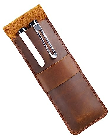 GRIRIW Stifte Tasche aus Leder Stifte-Organizer im Vintage-Stil Lederbeutel für Stifte Federmäppchen zum Aufbewahren von Schreibwaren