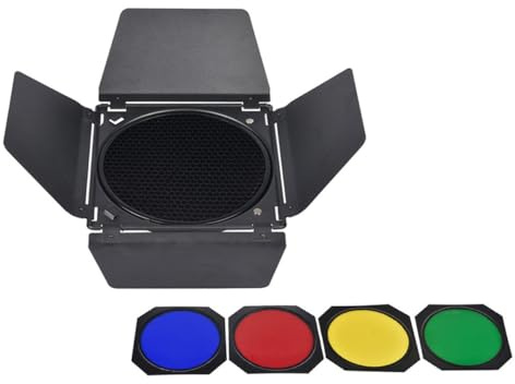 Housoutil Accessori Lampada Fotografica con Lame Honeycomb e Filtro Colore Kit per Controllo Luce e Effetti Colorati Riprese Video e Fotografia Professionale