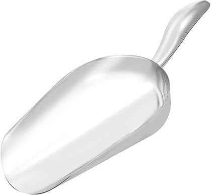 LIGIGWASH Pala De Acero Inoxidable Para Hielo y Harina Cuchara Multiusos De Cocina Pala Para Hielo De Color Plateado Para Repostería y Cocina