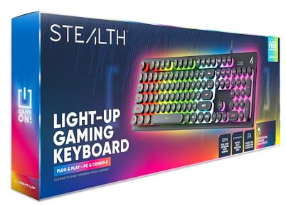 STEALTH Gaming Light Up Keyboard - with 104 Keys, Compatible with PC