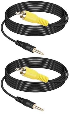 RIIEYOCA 3,5 mm auf RCA Aux Kabel, 1/8-Zoll Mono TRRS Stecker auf RCA Stecker Audio Video Kabel für DVD/CD Player, Fernseher, Videorekorder und Heimkinoanlagen (1,5 M/2 Stück)