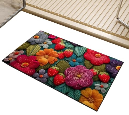 Penlimly Retro Auslegeware | Dekorativer Teppich für den Eingang - 51x81 cm Rutschfester Weicher Teppich geeignet für Wohnzimmer Arbeitszimmer Balkon Gewerberaum Küche Eingangsbereich