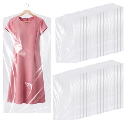 Dntorx Kleidersäcke 35 Stück, 60 X 120 Cm, Transparent, Staubschutz | Pp-Kunststoff, Für Anzüge Hemden Kleider Mäntel, Feuchtigkeitsabweisend, Faltbar, Für Schrank Reise Umzug