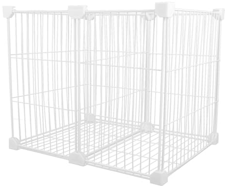 GALPADA Bac de Rangement pour Congélateur Coffre 2 Compartiments 36X30X30 CM en Fil Métallique Résistant au Froid Fond Plein et Panneaux Latéraux Transparents Panier Vertical