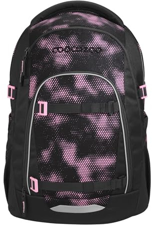 coocazoo Mate Schulrucksack „Pink Illusion”, schwarz-pink, ergonomischer & anpassbarer Tornister, höhen- & größenverstellbar, mit Brustgurt & Hüftgurt, ab der 3. Klasse