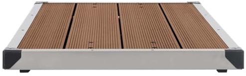 Piatto doccia da giardino, 110 x 62 cm, in WPC, per doccia esterna, scala da piscina, antiscivolo, marrone