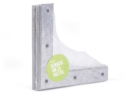 Alberts 332877 Hörnvinkelbeslag | sendzimirgalvanisering | 120 x 120 x 20 mm | Uppsättning om 12