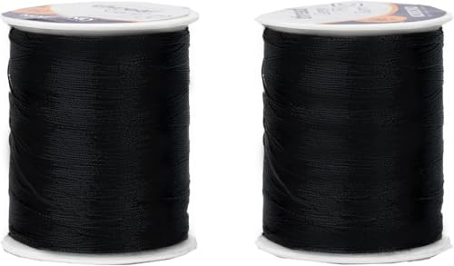 Korbond 320 m sytråd – 2 x 160 m spolar – svart polyester – hand- och maskinsömnad