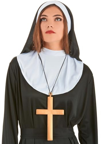 DEGUISE TOI - Collier croix de moine or - 1 Collier - Taille Unique - Marron - Accessoires pour déguisement - Plastique - Laver à la main - Carnaval