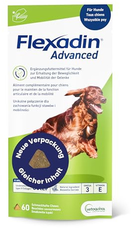 FLEXADIN ADVANCED® Hund | Für die Gelenkgesundheit | undenaturiertes Kollagen Typ II & Boswellia – 60 Gelenkleckerli