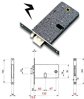 Omec 377 Einsteckschloss El E60 Zylinder oval F16