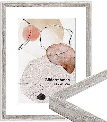 WANDStyle Bilderrahmen 10x15 Weiß, Vintage Bilderrahmen Holz, hochwertiger Holzbilderrahmen, Posterrahmen zum Aufhängen und Aufstellen, Rahmen 15x10 cm, Fotorahmen H790 - Made in Germany