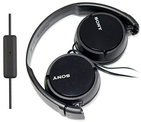 SONY Over Ear Best Stereo Portable Headphones Headset for Apple iPhone iPod/Samsung Galaxy / mp3 Player / 3.5mm Jack Plug Cell Phone with Mic (black)