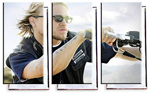 Unified Distribution Sons of Anarchy - Jax Teller - Charlie Hunnam - Dreiteiler (120x80 cm) - Bilder & Kunstdrucke fertig auf Leinwand aufgespannt und in erstklassiger Druckqualität