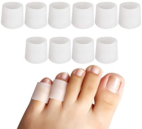 nuosen 5 Pairs Toe Protectors, Soft Gel Toe Sleeves For Corns Remover, Protecting From Blister Grinding Feet