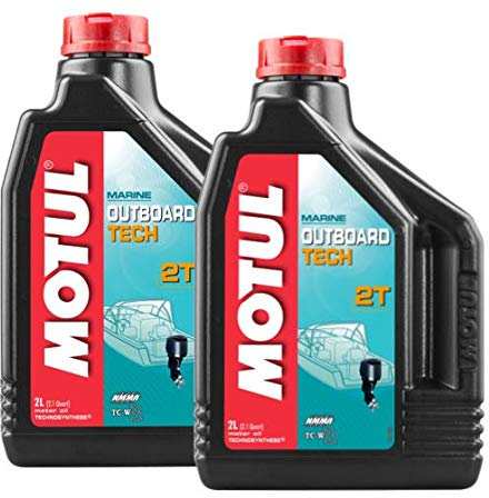 MOTUL Lubricantes para Motor 2 Tiempos Fuera Borda Technosynthese Outboard Tech 2T, Pack 4 litros