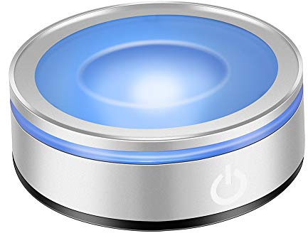IFOLAINA LED Light Base Lighted Display Stand for Crystal Ball Glass Art Tumbler RGB Multicolor Lighting Round Pedestal USB Battery Operated - Sphere Stand