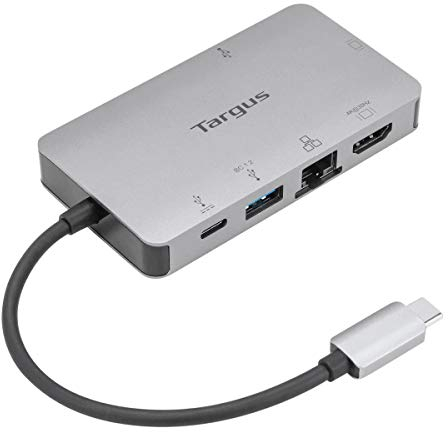 Targus USB-C Universal Docking Station, Alt Mode Single Video 4K HDMI/VGA Adapter, Ethernet, 2 x USB-A, USB-C and HDMI Ports with 100W Power Delivery - Silver