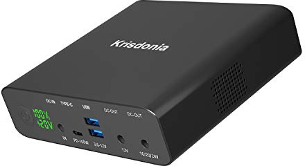 Krisdonia Laptop Power Bank 32000mAh Cargador portátil 100W PD Paquete de batería Externa PD Type-C 100W para computadora portátil, MacBook, Tableta, teléfono Inteligente