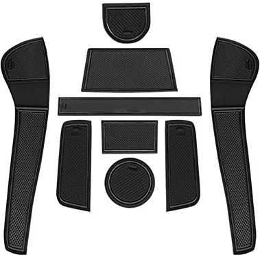 GAFAT V W UP/Skoda Citigo 2013-2023 2024 Non-Slip Mats - Centre Console, Cup Holder, Storage Box, Door Seam Mats (Black)