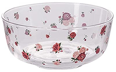 caihuashopping Ensaladera Cristal Cuenco de Vidrio Hotel Vegetal Fruit Ensalada Cuenco Hogar Arroz Cuenco Aislamiento Calor Instantáneo Fruta Fresca Cuenco Tazón de Servicio (Color : Rose Medium)