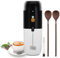 Montalatte elettrico 2 in 1 e macinacaffè, BlumWay Montalatte Automatico, Miscelatore Macinacaffè 19000 RPM, Mini Caffettiera Schiuma per Cappuccino, Latte, Frappe, Matcha, Cioccolata Calda