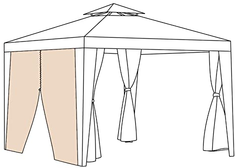 Gardenista wasserabweisender Ersatzvorhang für den Außenbereich | Private Bereiche für Gazebo-Veranda,Pergola, Sonnenschirm, Wintergarten, Pergola | Winddicht und Sonnenschutz (Vorhangtür, Stein)