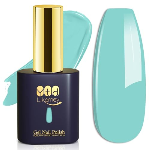 YTD Likomey Smalto Semipermanente per Unghie in gel,15ml Blu Tiffany UV LED Smalti Semipermanenti Professionale Manicure Gel CS224