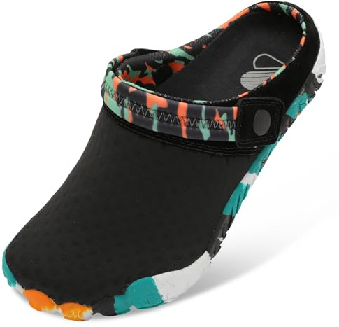 Besroad Summer Beach Barefoot Athletic Shoes Womens Walking Comfy Sandals Fashion Sneakers Camo Black 11 Women/9.5 Men