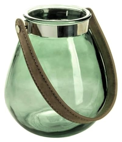 Teelichthalter aus Glas Belly 16cm. Teelichtglas Windlicht Kerzenhalter Kerzenglas Tischdeko für Zuhause (Grün)