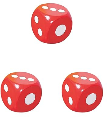Schaumstoffwürfel, Lernen, Mathematik, Zählen für Jungen und Mädchen, Klassenzimmer, Partygeschenke, Rot, 20 cm, 3 Stück